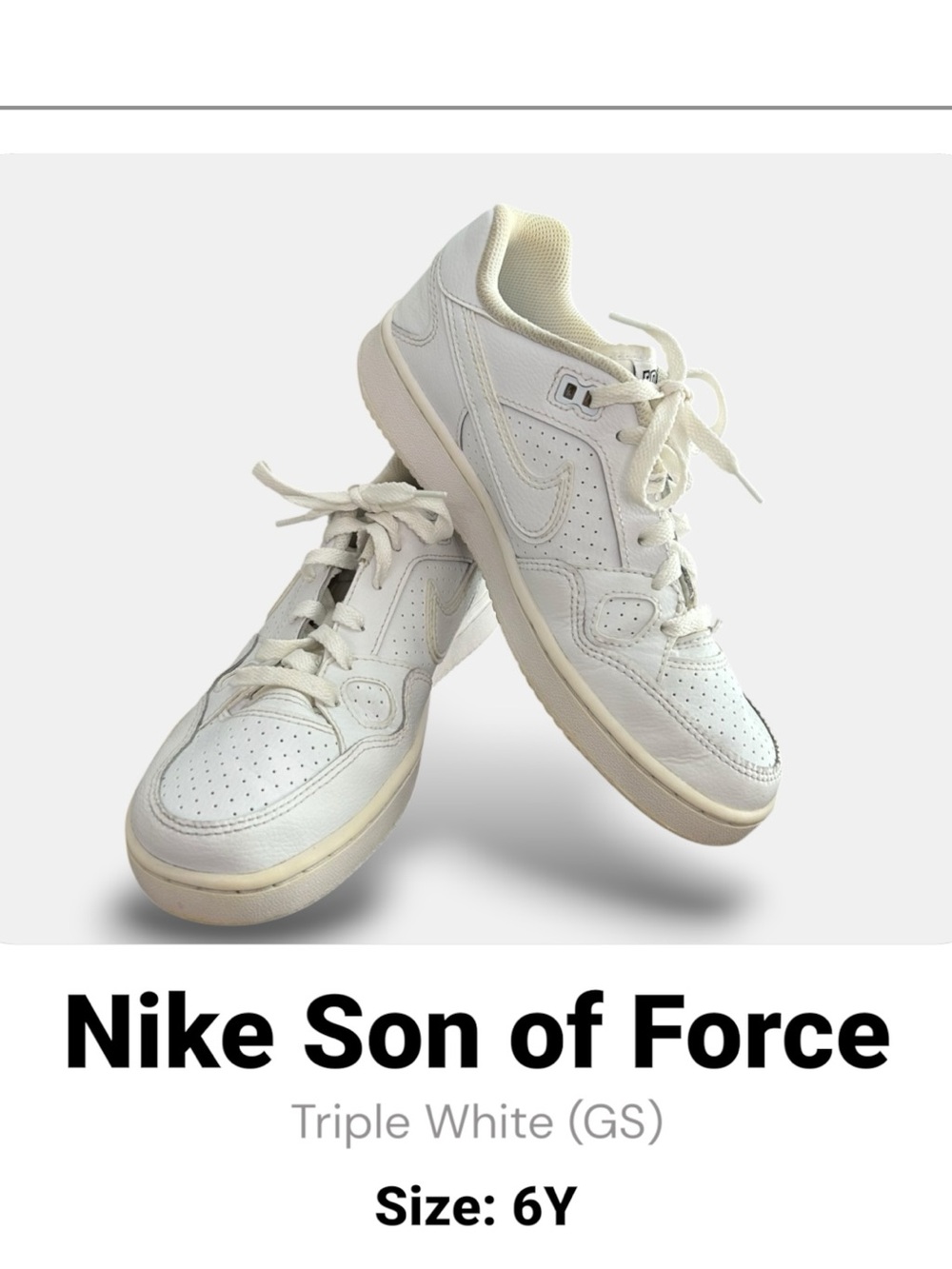 NIKE | Nike Son of Force Kids White Low-Top Sneakers